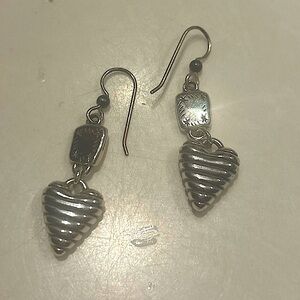 Brighton Silver Heart Drop Earrings